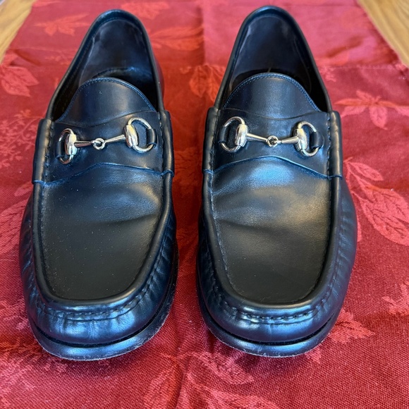 Gucci Shoes Men’s Dress Black Leather Loafers Horsebit Italy Size 8.5 Horsebit leather loafers in black - Gucci Kids | Mytheresa main image 3